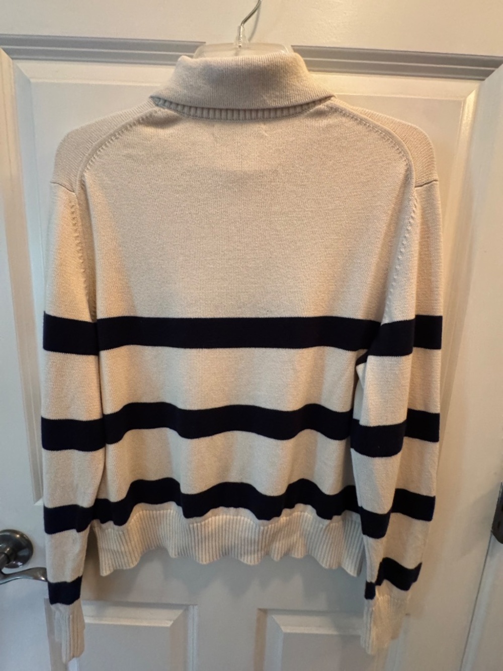Banana Republic Cream and Navy Strip Sweater - Picture 3 of 5